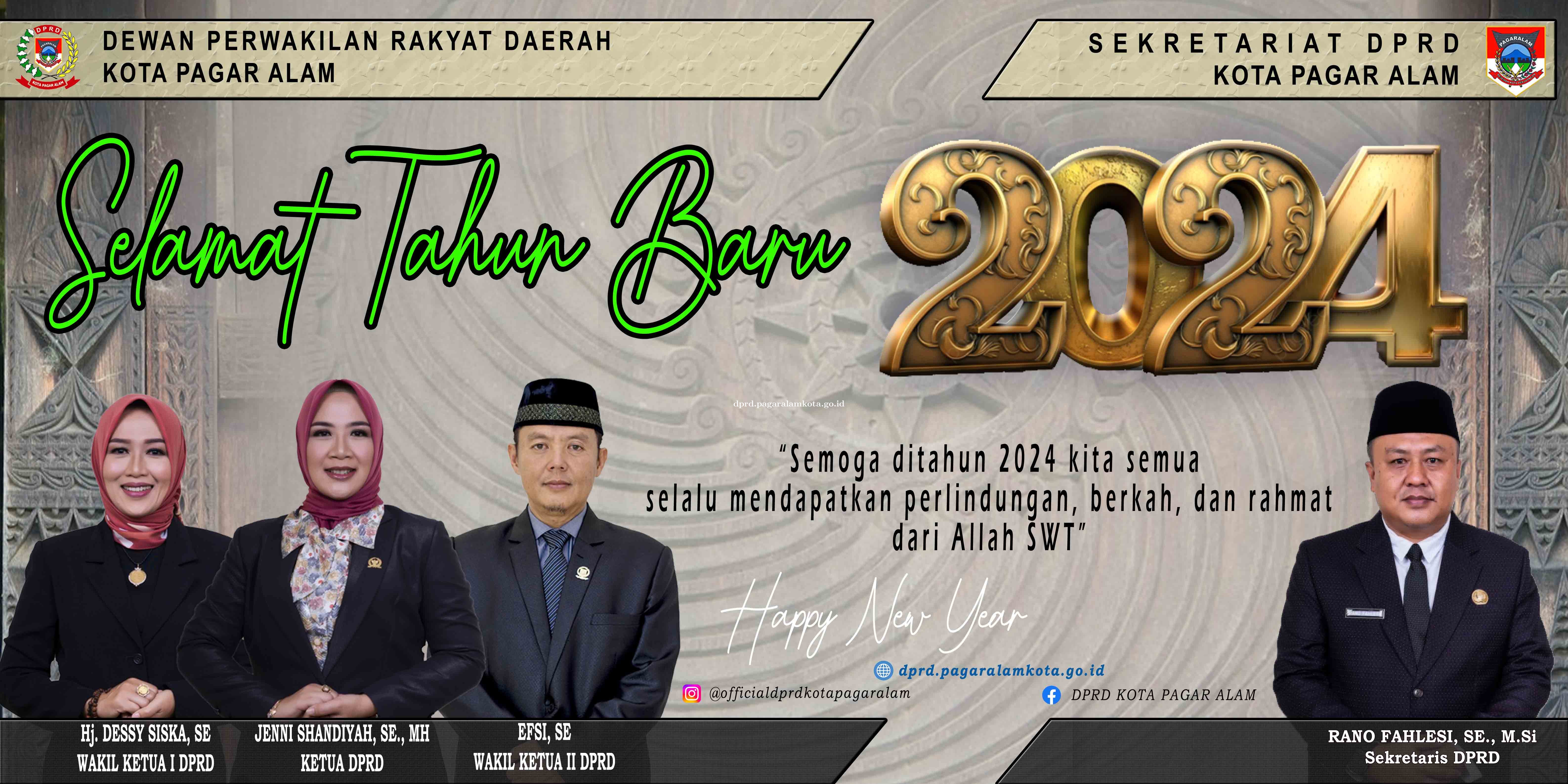 DEWAN PERWAKILAN RAKYAT DAERAH DAN SEKRETARIAT DPRD KOTA PAGAR ALAM MENGUPKAN SELAMAT TAHUN BARU 202