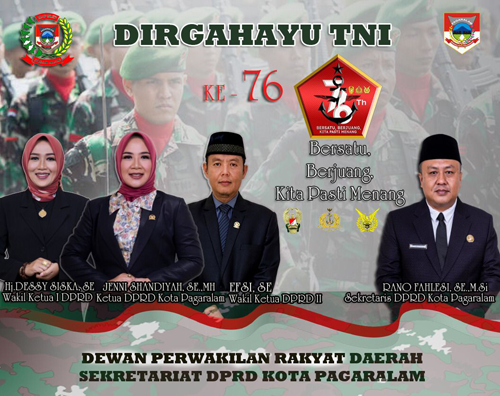 DPRD dan SEKRETARIAT DPRD Mengucapkan HUT ke-76 TNI