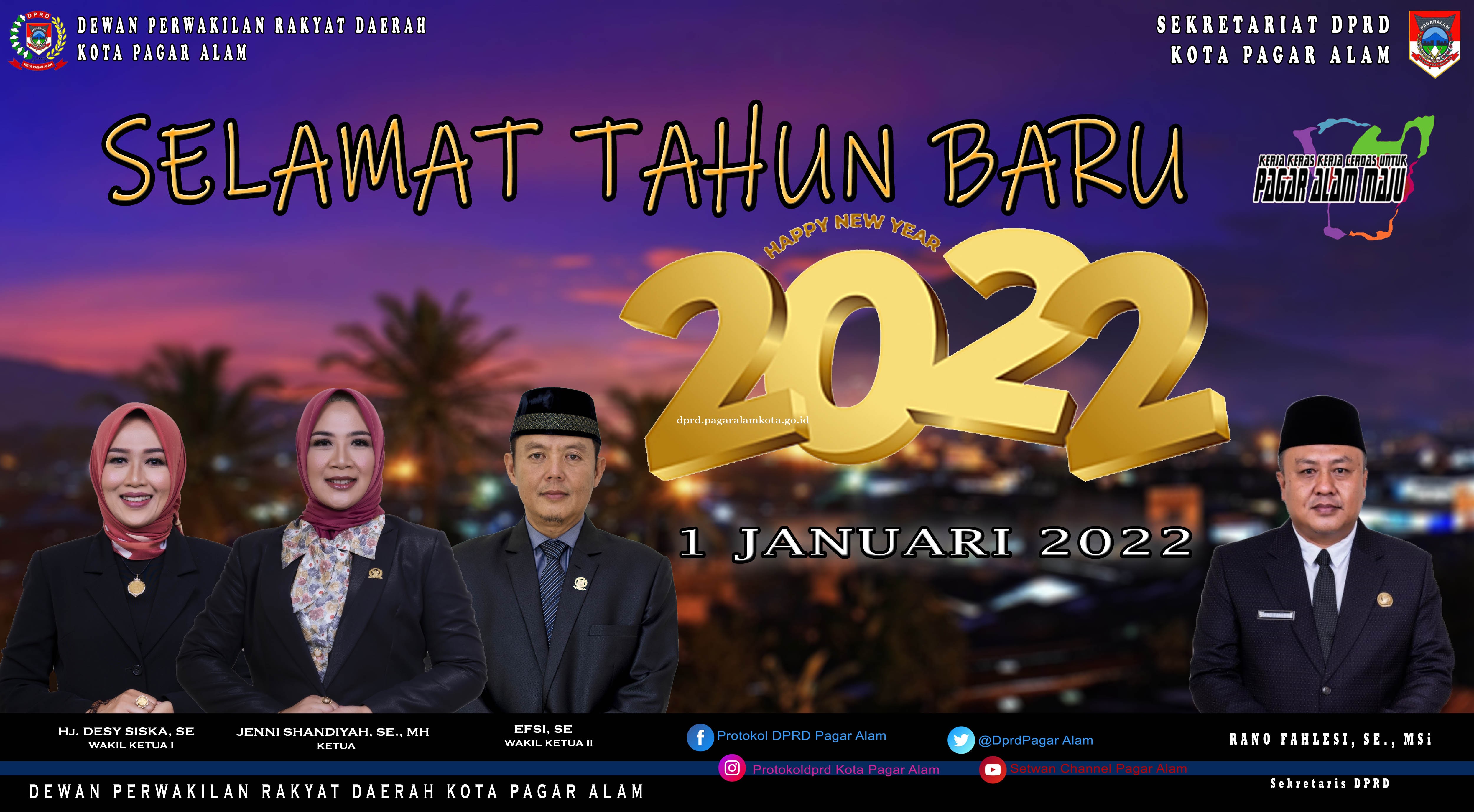 DPRD DAN SEKRETARIAT DPRD KOTA PAGAR ALAM  MENGUCAPKAN  SELAMAT TAHUN BARU 2022